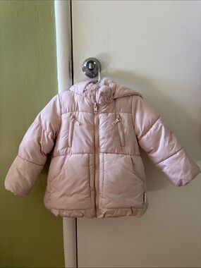 Zara Baby/Toddler Light Pink Hooded Puffer Jacket